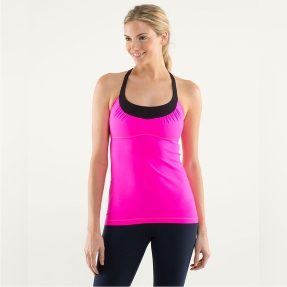 Lululemon Scoop Me Up Tank Il in Raspberry Glo Light / Black Size 6 - Picture 2 of 6